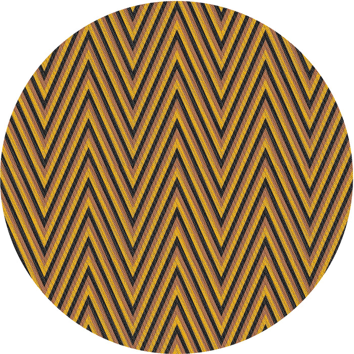 Sideview of Patterned Yellow Novelty Rug, pat701