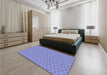 Patterned Jeans Blue Rug in a Bedroom, pat702blu