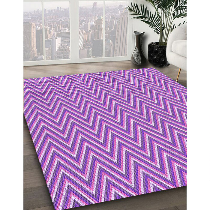 Machine Washable Transitional Bright Lilac Purple Rug in a Family Room, wshpat702pur