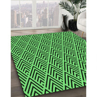 Patterned Deep Emerald Green Rug, pat704grn