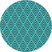 Square Patterned Bright Cyan Blue Rug, pat704lblu