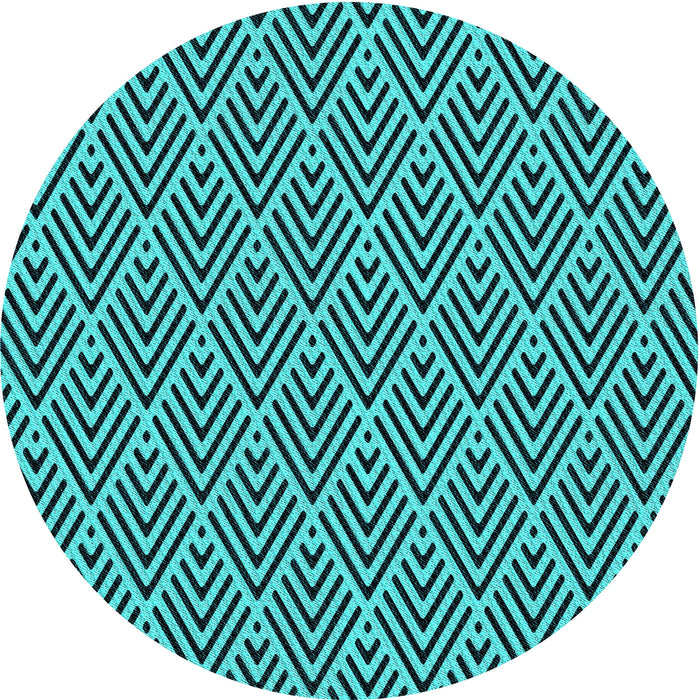 Square Machine Washable Transitional Bright Cyan Blue Rug in a Living Room, wshpat704lblu