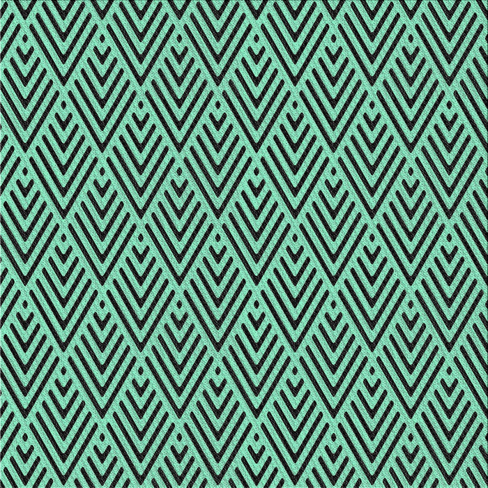 Square Patterned Turquoise Green Novelty Rug, pat704