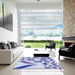 Machine Washable Transitional Blue Rug in a Kitchen, wshpat705blu