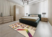 Patterned Golden Blonde Gold Rug in a Bedroom, pat705brn