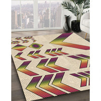 Patterned Golden Blonde Gold Rug, pat705brn