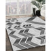 Patterned Silver Gray Rug in Family Room, pat705gry