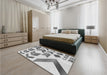 Patterned Silver Gray Rug in a Bedroom, pat705gry