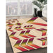 Machine Washable Transitional Deep Peach Orange Rug in a Family Room, wshpat705org