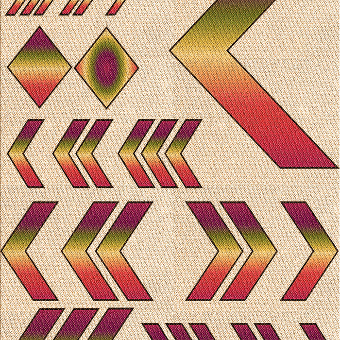 Patterned Deep Peach Orange Rug, pat705org