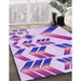 Machine Washable Transitional Blossom Pink Rug in a Family Room, wshpat705pur