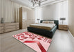 Patterned Red Rug in a Bedroom, pat705rd