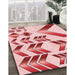 Machine Washable Transitional Red Rug in a Family Room, wshpat705rd