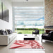 Square Patterned Red Rug in a Living Room, pat705rd