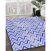 Patterned Blue Rug in Family Room, pat707blu