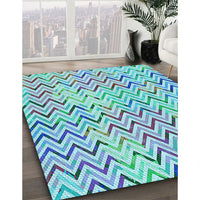 Patterned Glacial Blue Ice Blue Rug, pat707lblu