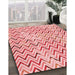 Machine Washable Transitional Deep Rose Pink Rug in a Family Room, wshpat707rd