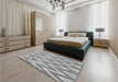 Patterned Platinum Gray Rug in a Bedroom, pat708gry