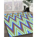 Machine Washable Transitional Light Green Rug in a Family Room, wshpat708lblu