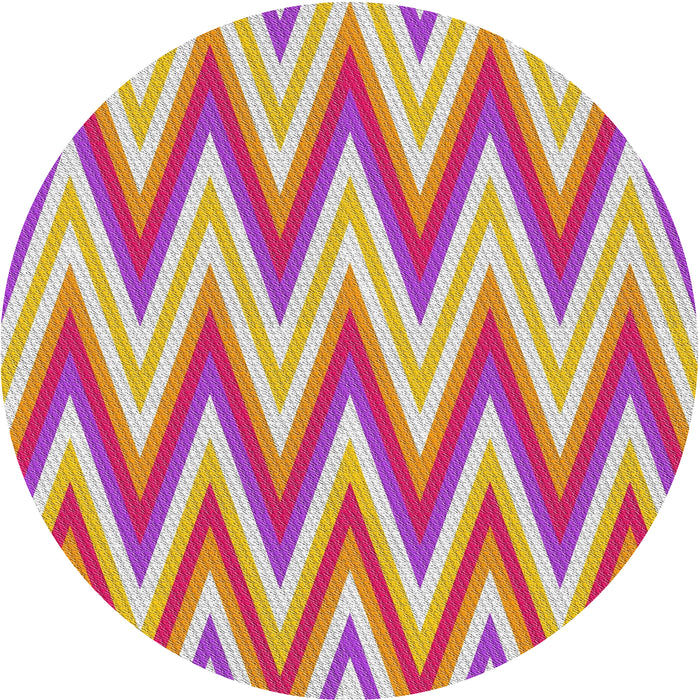 Sideview of Patterned Pink Modern Rug, pat708