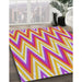 Patterned Pink Modern Rug in Family Room, pat708