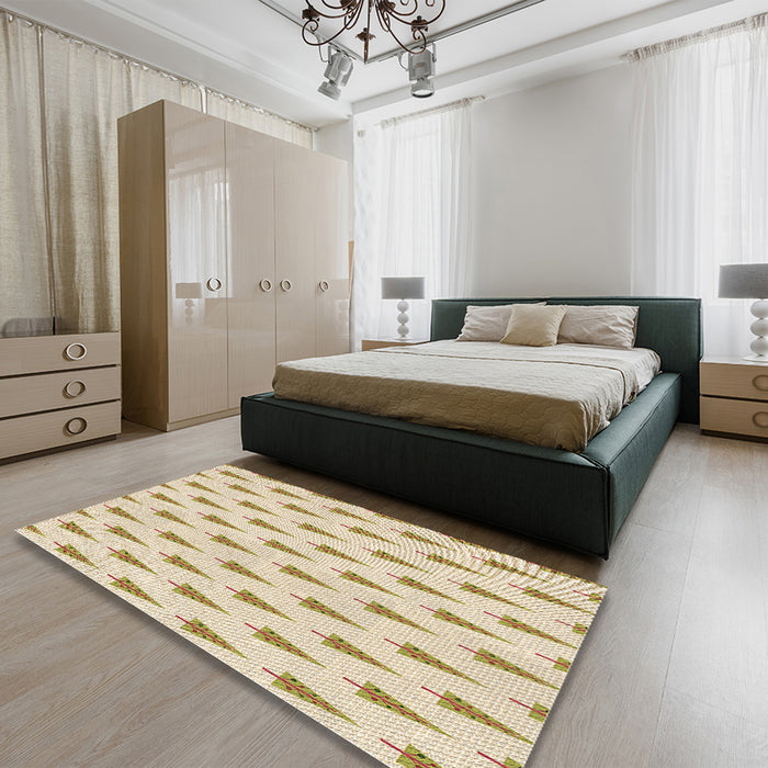 Patterned Peru Brown Rug in a Bedroom, pat709brn