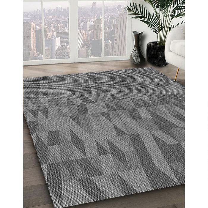 Patterned Gray Rug in Family Room, pat71gry