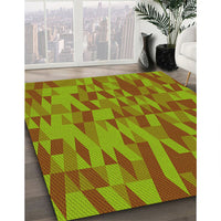 Patterned Pistachio Green Rug, pat71yw