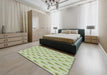 Machine Washable Transitional Khaki Green Rug in a Bedroom, wshpat710