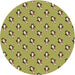 Square Patterned Dark Yellow Green Rug, pat711brn