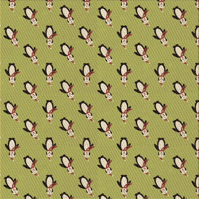 Round Patterned Dark Yellow Green Rug, pat711brn