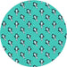 Square Patterned Bright Cyan Blue Rug, pat711lblu