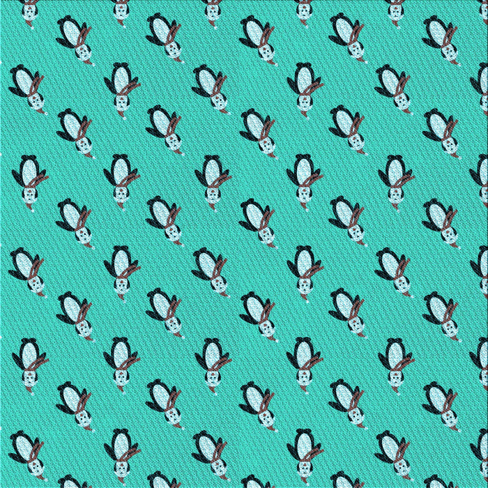 Round Patterned Bright Cyan Blue Rug, pat711lblu