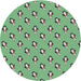 Sideview of Patterned Green Novelty Rug, pat711