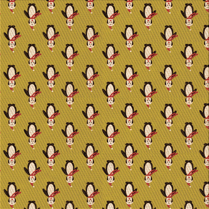 Round Patterned Saffron Yellow Rug, pat712org