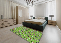 Patterned Seaweed Green Novelty Rug in a Bedroom, pat712
