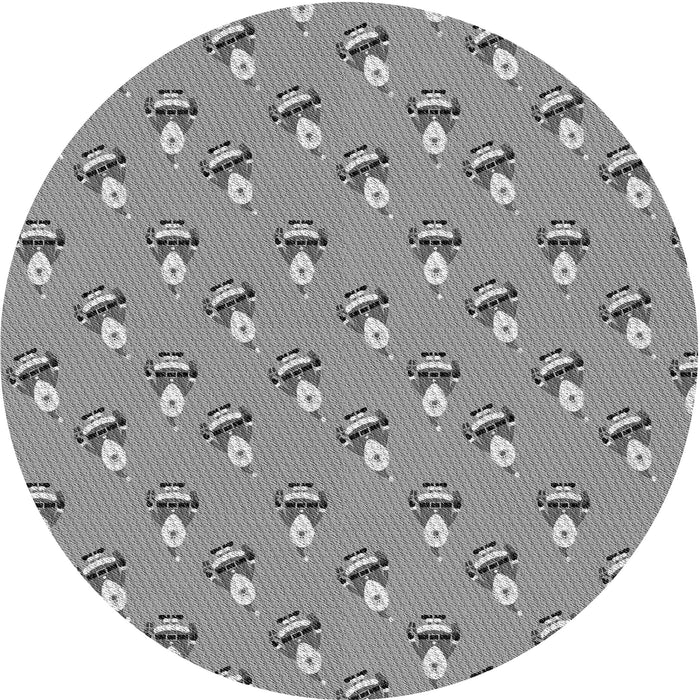 Square Patterned Cloud Gray Rug, pat713gry