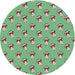 Sideview of Patterned Green Novelty Rug, pat713