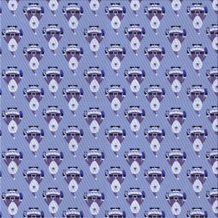 Round Patterned Slate Blue Rug, pat714blu