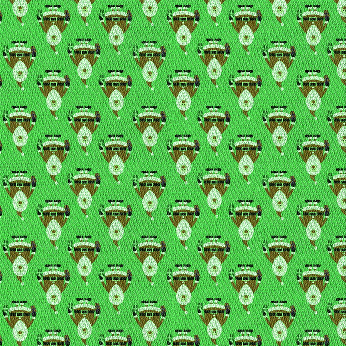 Round Patterned Dark Lime Green Rug, pat714grn