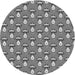 Square Patterned Carbon Gray Rug, pat714gry