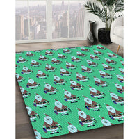 Patterned Medium Spring Green Rug, pat714lblu