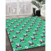 Patterned Medium Spring Green Rug in Family Room, pat714lblu