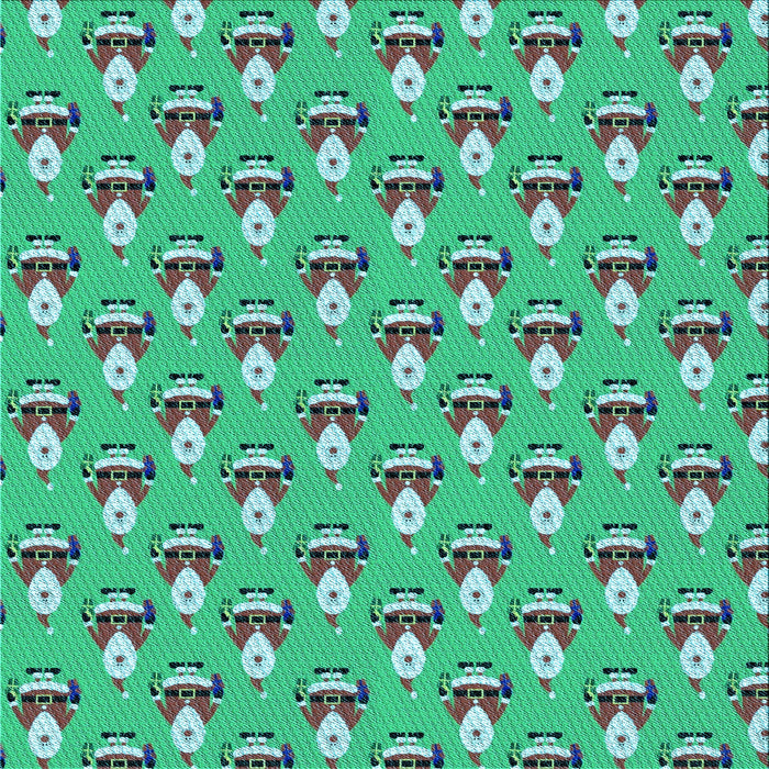 Round Patterned Medium Spring Green Rug, pat714lblu