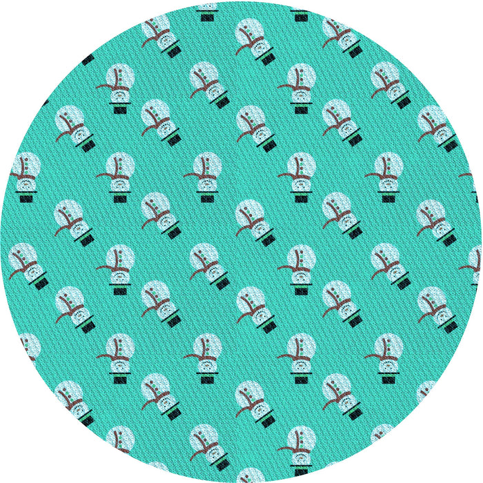 Square Machine Washable Transitional Bright Cyan Blue Rug in a Living Room, wshpat715lblu