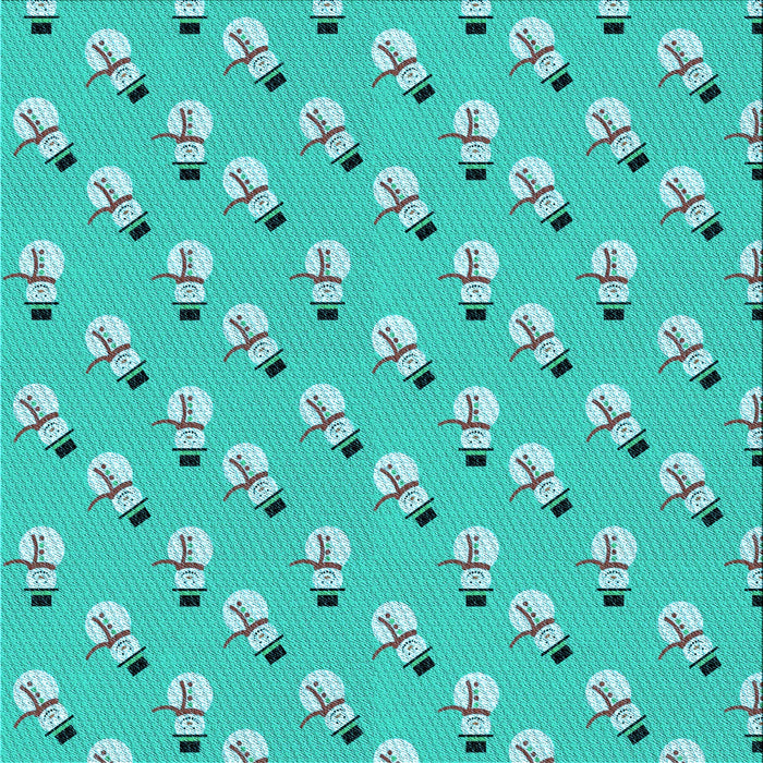 Round Patterned Bright Cyan Blue Rug, pat715lblu