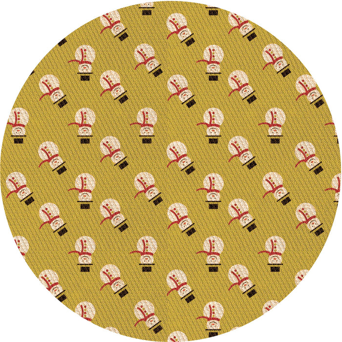 Square Machine Washable Transitional Saffron Yellow Rug in a Living Room, wshpat715org