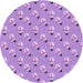 Square Machine Washable Transitional Bright Lilac Purple Rug in a Living Room, wshpat715pur