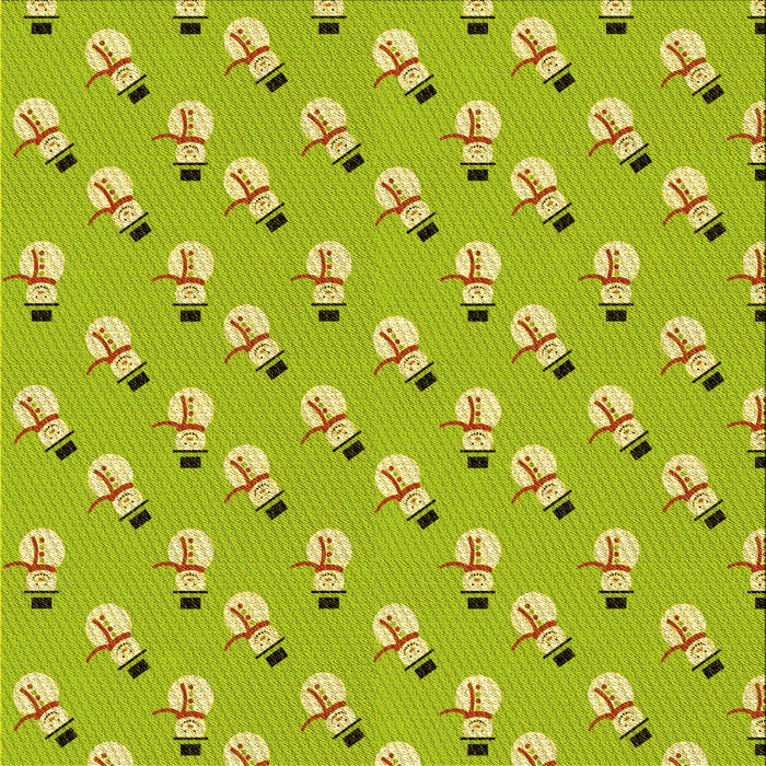 Round Patterned Pistachio Green Rug, pat715yw