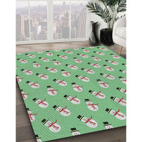 Patterned Forest Green Novelty Rug, pat715